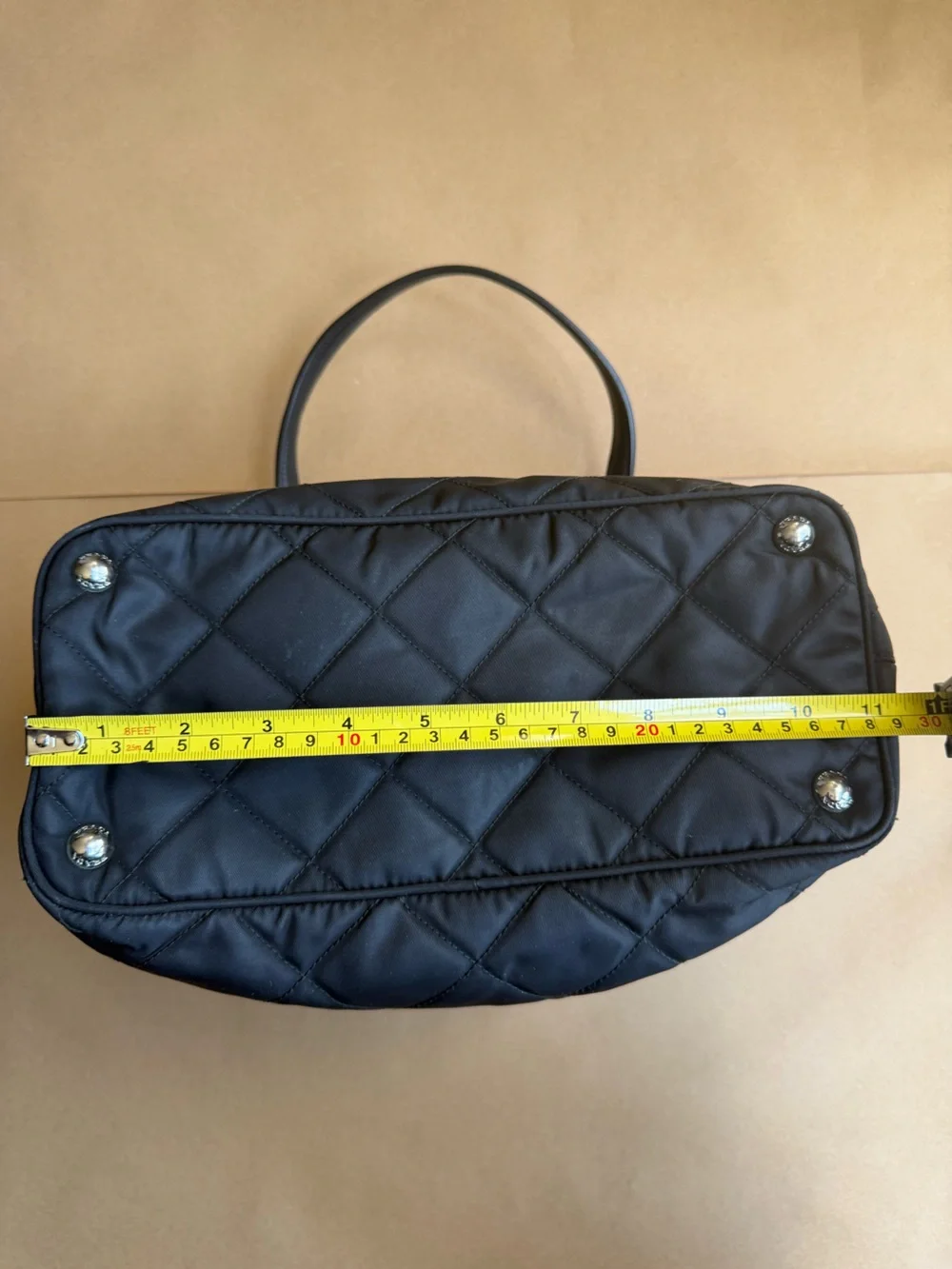 Prada Black Quilted Nylon Tote with Leather Handles